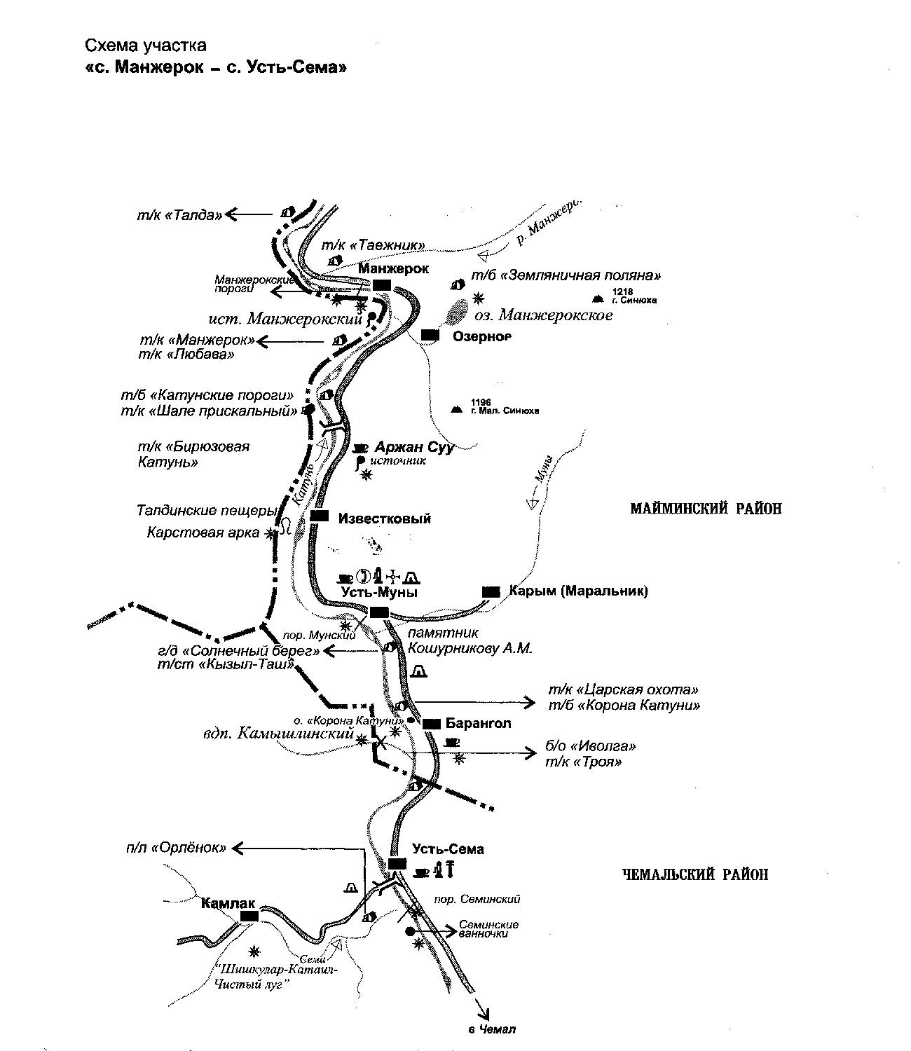 Схема участка Манжерок-Усть-Сема