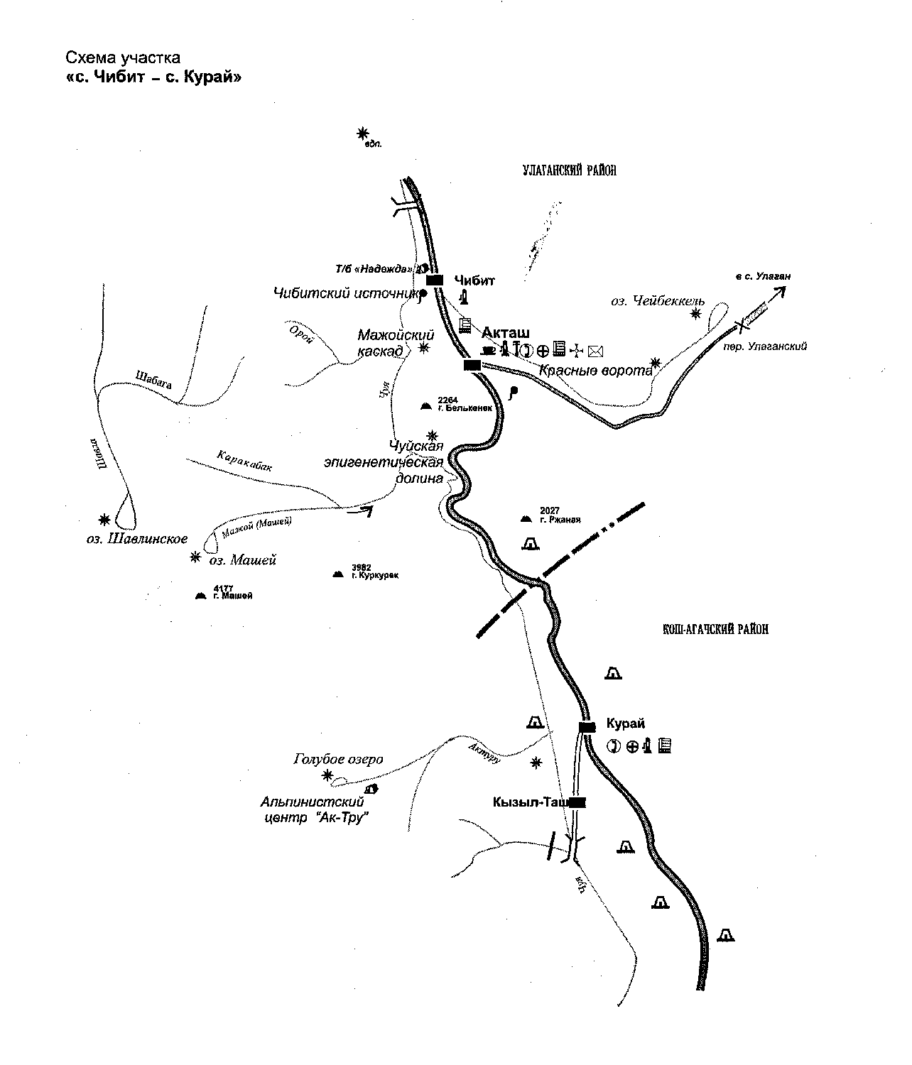 Схема участка с.Чибит - с.Курай