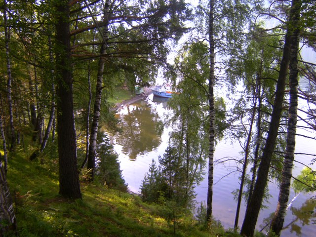 Вид с тарзанки на Телецком озере