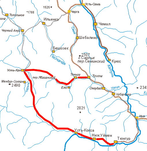 Дорога Туекта - Усть-Кан - Усть-Кокса - Тюнгур 